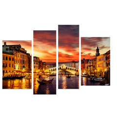Модульна картина на 4 частини "Венеція" (80 x 120 см) G-414, 80 x 120, від 101 см і більше