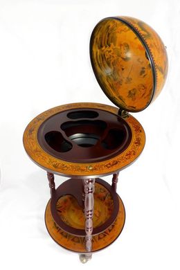 Глобус-бар напольный, 33 см сфера, коричневый (44 x 44 x 88 см) 33001R