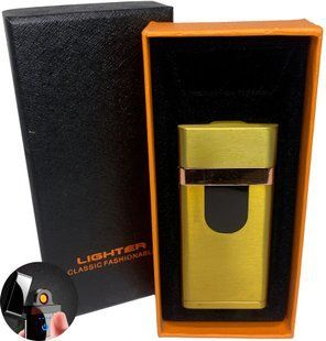 Електрична запальничка сенсорна з USB-зарядкою та підсвічуванням HL-511 Gold