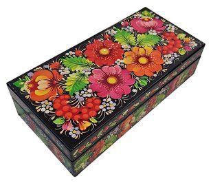 Шкатулка с росписью прямоугольная (19,5 x 9,5 x 5 см) SK0521