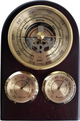 Барометр настенный деревянный с термометром и гигрометром (9 x 13,5 x 3 см) 0704