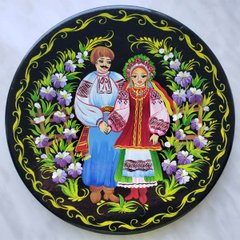 Тарелка с петриковской росписью сюжетная (d-22 см) TR0250