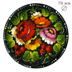 Магнит с петриковской росписью - Тарелка (7 x 7 см) SRM021