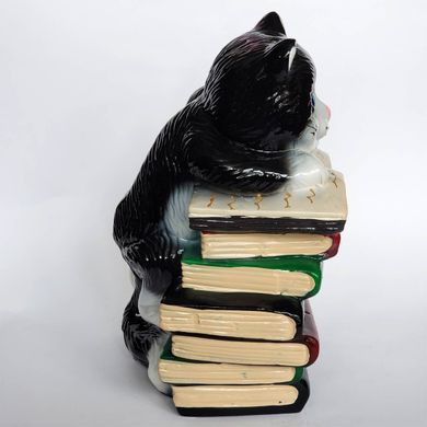 Копілка "Кіт на книгах" (16 x 16 x 28 см) FSK013
