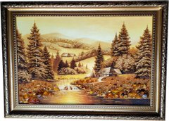 Картина із бурштину "Карпатський пейзаж" (52 x 72 см) BK0014