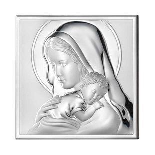 Ікона срібна Valenti Богоматір з Немовлям (18 x 18 см) 81243 4XL
