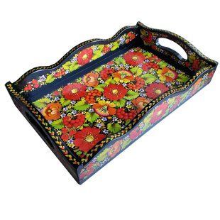 Піднос з петриківським розписом (42 x 26,5 x 8 см) VP0054