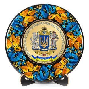 Тарелка с петриковской росписью "Украина" (d-29 см) TR0629