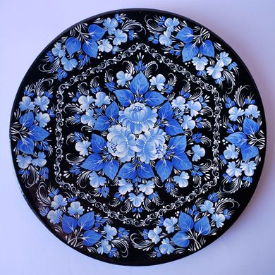 Тарелка с петриковской росписью цветочная (d-30 см) TR0284