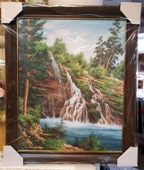 Картина-репродукция "Водопад в горах" (50 x 59 см) RP0143, 50 x 59, от 51 до 100 см