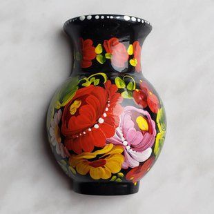 Магніт з петриківським розписом - Глечик (5 x 7 x 2,5 см) SRM071