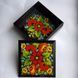 Шкатулка з петриківським розписом квадратна (15 x 15 x 5 см) SK0411