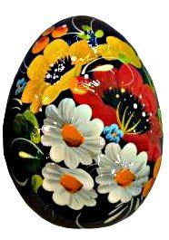 Магнит с петриковской росписью - Писанка МК-02 (5 x 6,5 x 2,5 см) SRM090