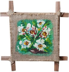 Картина на мешковине "Цветы" (30 x 30 см) RP0126, 30 x 30, до 50 см