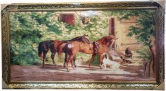 Гобеленова картина "Біля мисливської хатини" (70 x 128 см) GB099-1