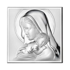 Ікона срібна Valenti Богоматір з Немовлям (8 x 8 см) 81243 3L