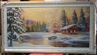 Гобеленова картина "Зима в горах" (74 x 132 см) GB158