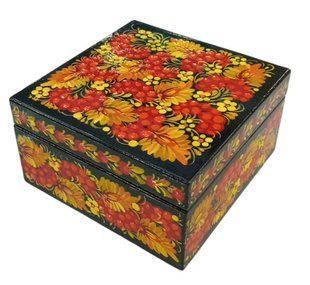 Шкатулка з розписом прямокутна (12 x 12 x 6,5 см) SK0461