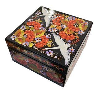 Шкатулка з розписом прямокутна (12 x 12 x 6,5 см) SK0461