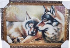 Гобеленовая картина "Пара волков" (43 x 59 см) GB063