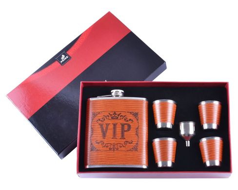 Подарочный набор с флягой VIP, 4 рюмки, лейка (530/70 мл) DJH-2073-1