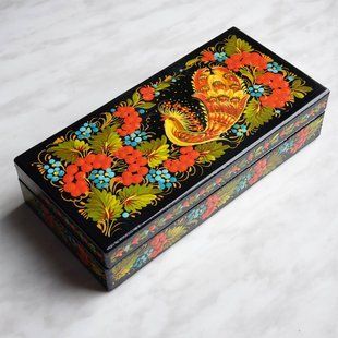 Шкатулка з розписом прямокутна (19,5 x 9,5 x 4,5 см) SK0463