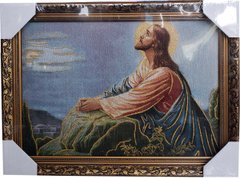 Гобеленовая икона с люрексом "Иисус на Масличной горе" (34 x 46 см) B210, 34 x 46, до 50 см