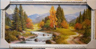Картина-репродукция "Река в горах" (38 x 75 см) RP0155