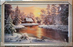 Картина-репродукция "Зимний лес" (71 x 111 см) RP0170