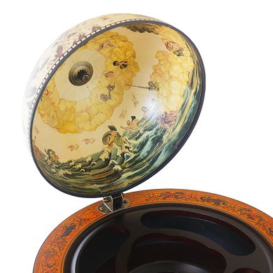 Глобус-бар напольный на 3-х ножках 33 см сфера, бежевый-коричневый (44 x 44 x 88 см) 33001W-R