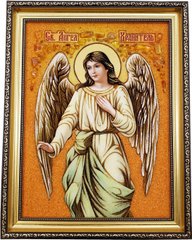 Ікона із бурштину "Ангел Хранитель" (37 x 47 см) B126