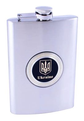 Фляга из пищевой нержавеющей стали (266мл/ 9oz.) Герб Украины NS-9A