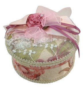 Шкатулка для украшений из ткани (11 x 10 x 7 см) SS163
