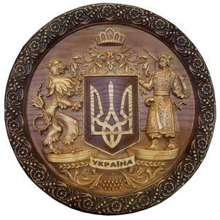 Тарілка-тризуб дерев'яна настінна (d-30 см) US0098-1