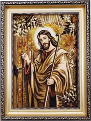 Ікона із бурштину "Ісус стукає в двері" (28 x 37 см) B127