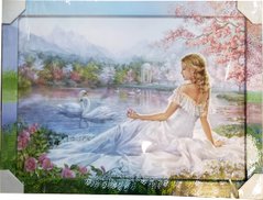 Картина-репродукция "Девушка и лебеди" (59 x 79 см) RP0173, 59 x 79, от 51 до 100 см