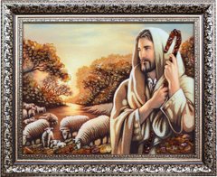 Ікона із бурштину "Добрий Пастир" (45 x 55 см) B061-1