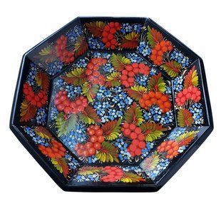 Цукерниця з петриківським розписом (26 x 26 x 5 см) VP0097
