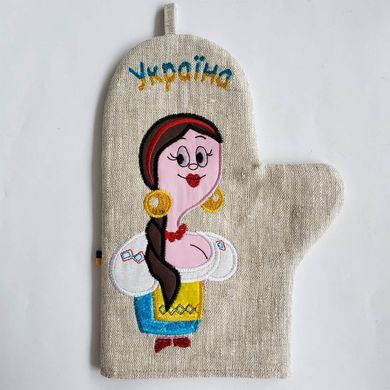 Прихватка-рукавица (17 x 24 см, лен) PRU0037
