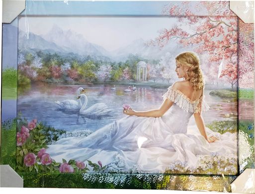 Картина-репродукція "Дівчина та лебеді" (59 x 79 см) RP0173