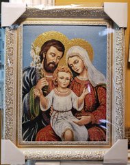 Гобеленова ікона з люрексом "Свята Родина" (38 x 49 см) B198