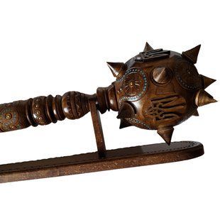 Булава деревянная на подставке, резная (52 x 12 x 16 см) US0060