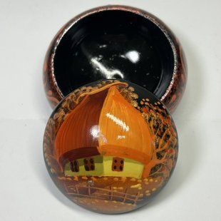 Шкатулка з розписом кругла (d-6,5 см, h-4 см) SK0492