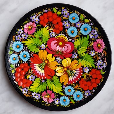 Тарелка с петриковской росписью цветочная (d-20,5 см) TR0501
