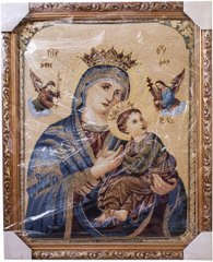 Гобеленова ікона з люрексом Мати Божа Неустанної Помочі (53 x 66 см) B180