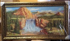 Картина-репродукция "Горный водопад" (66 x 116 см) RP0180, от 101 см и более