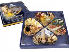 Набір скляних тарілок "G.Klimt" Carmani (4 шт., 33 х 33 см) 198-7005