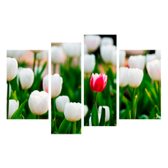 Модульная картина на 4 части "Тюльпаны" (75 x 120 см) C-13, 75 x 120, от 101 см и более