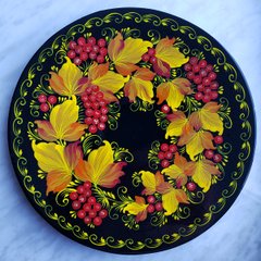 Тарелка с петриковской росписью цветочная (d-30 см) TR0371