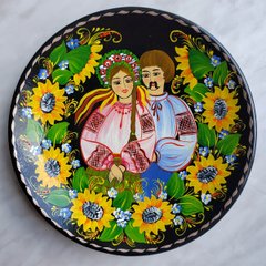 Тарелка с петриковской росписью сюжетная (d-20 см) TR0447